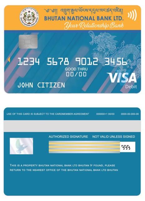 Bhutan national bank LTD visa debit card
